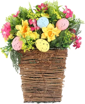 Produktbild von Tür hängende Korbkranz Ostern Eier Künstlicher Frühlingsbügel für Vorderheimdekoration