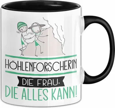 Produktbild von Höhlenforscherin Geschenk Tasse Becher Die Frau Die Allen Kann Geschenkidee für eine Höhlenforscherin Lustig (Schwarz)