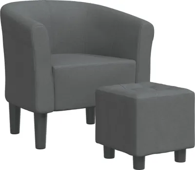 Produktbild von vidaXL Clubsessel mit Fußhocker Dunkelgrau Stoff