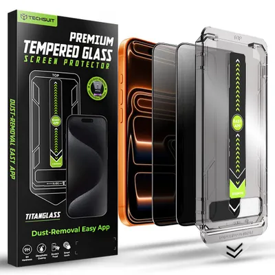 Produktbild von Techsuit - TitanGlass FullCover (2 Stück) Schutzglas für iPhone 17 Pro Max – Privatsphäre