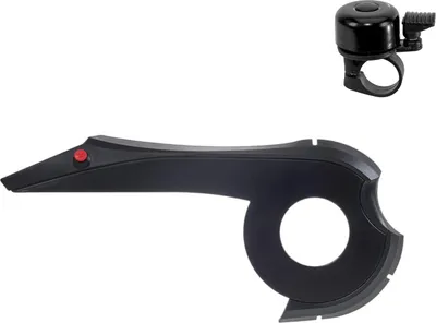 Zdjęcie produktu dla hebie 0315 E14 osłona łańcucha do BOSCH Performance Line eBike 20 zębów z goglami czarny/antracyt z dzwonkiem rowerowym