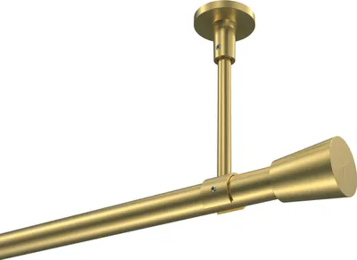 Produktbild von Interdeco Gardinenstange / Vorhangstange Messing-Optik, Typ Sonette Sitra (Konus) ohne Ringe, Deckenmontage, 20 mm Ø 1-läufig, 600 cm