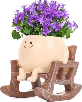 Produktbild von Kunststoff-Hängervase mit Gesicht - für Außen - schwarz