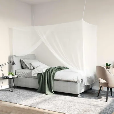 Produktbild von Moskito-Netz für Bett 156 Maschen 3 pcs Weiß Polyester - Moskitonetze c2865