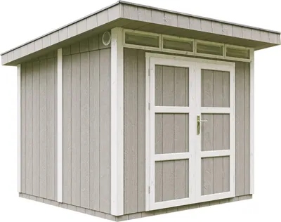 Produktbild von Gartenhaus 5,9m² mit Boden und Bitumenfliesen - Geräteschuppen B279xL293xH239 cm - Gartenhütte TIMBELA M903A - TUNDRA GREY