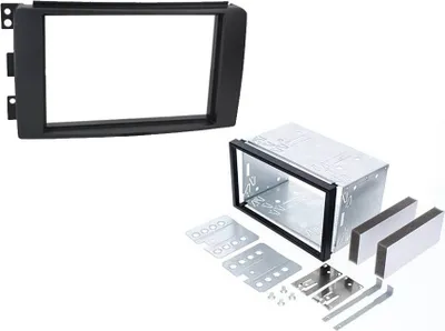 Produktbild von Audioproject A253 - Autoradio Radioblende Doppel DIN kompatibel für SMART ForTwo 451 2007 - 2010 - SMART ForFour 454 2004 - 2006 Metalleinbauschacht Einbaurahmen schwarz