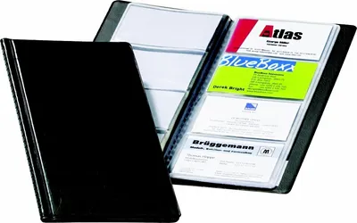 Produktbild von Visitenkartenbuch Visifix 253x115mm schwarz Packung mit 16 Stück