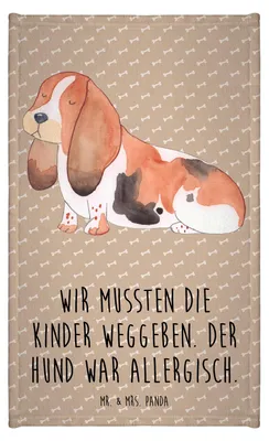 Produktbild von Mr. & Mrs. Panda Handtuch Hund Basset Hound - Hundeglück - Geschenk, Kleines, Sprüche, Klein, Design, Lustig, Lustiger Spruch, Gäste-WC, gäste wc, Süß