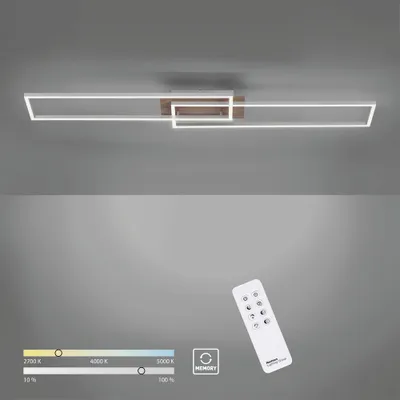 Produktbild von JUST LIGHT LED Deckenleuchte IVEN Holzdekor, dimmbar per Fernbedienung, CCT Holzdekor Wohnbereich, z.B. Wohnzimmer, Schlafzimmer, Esszimmer, Flur