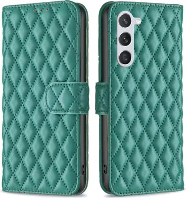 Produktbild von Samsung Galaxy S23 Hülle - BINFEN Rhombus Klapphülle - Grün