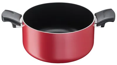 Image de Lagostina 010254031024, rond, rouge, titane Easy, noir, bakélite, ergonomique