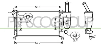 Produktbild von PRASCO FT122R006 Kühler Wasserkühler Motorkühler für FIAT PANDA (169) PANDA Van (169)