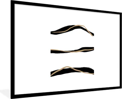 Produktbild von MuchoWow® Gerahmtes Poster Linie - Schwarz - Design 90x60 cm - Poster mit Schwarzem Bilderrahmen Wandposter Rahmen Foto Bilder - Wanddekoration - Fotos