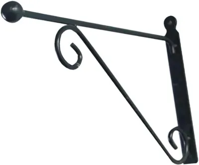 Produktbild von Schwarzer, hängender Pflanzenhalter aus Eisen zur Wandmontage im Außenbereich für Balkon und Terrasse