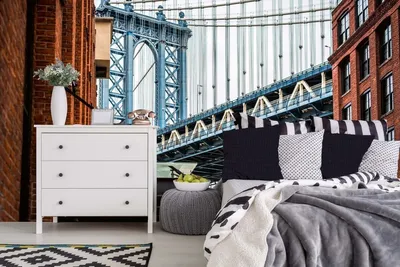 Produktbild von Vlies Fototapete MANHATTAN BRIDGE 375 x 250 cm (inkl. Kleister) - Vlies Tapete, Wandtapete, Wandbilder - Tapete für Wohnzimmer Schlafzimmer, Büro, Küche - Montagefertig