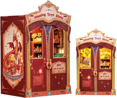 Image de Habarri | DIY Book Nook - Hocus Pocus - Puzzle 3D - Kit maison miniature avec meubles et lumière LED - Kit coin de livre