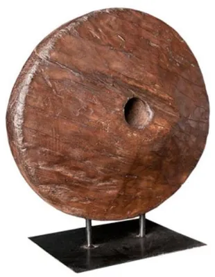 Image de Casa Padrino Roue de luxe en bois déco marron / noir 52 x 48 x H. 20 cm - Accessoires déco