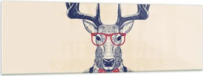 Produktbild von Bilder auf glas - Charakter Hirsch Illustration hipster - 160x50cm - Glasbilder - Wandbilder - Kunstdruck - Wanddekoration aus Glas - Glas Bilder - Wandbild auf Glas - GAB160x50-3120