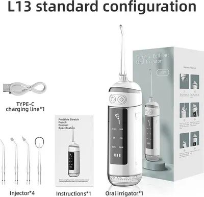 Image de INF Hydropulseur Électrique Portable: Nettoyage Oral Rechargeable Maison/Voyage Blanc