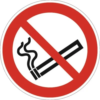 Image de Panneau d'interdiction ASR A1.3/DIN EN ISO 7010 Interdiction de fumer Feuille