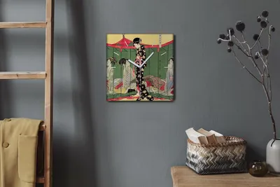Produktbild von Coloray Hodiny Unikátní 30x30 cm  Tiché hodiny Pro obývací pokoj a kuchyň Nástěnné hodiny Plátno Bílé ručičky hodin - tradiční žena