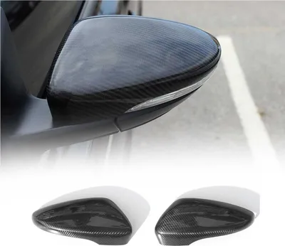Image de Coques de Rétroviseurs pour VW Passat B7 2010-2015 en Carbone Noir