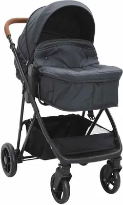 Produktbild von 2-in-1 Kinderwagen Anthrazit und Schwarz Stahl