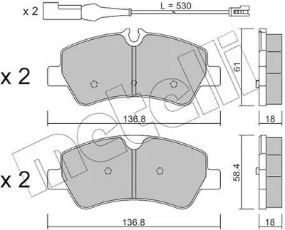 Produktbild von METELLI Bremsbeläge Satz Hinten Bremsklötze für FORD Transit Custom V362 Kastenwagen (FY, FZ) 22-0991-1