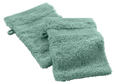 Zdjęcie produktu dla Ręcznik kąpielowy myjka - Zestaw 2 szt. - 15 x 21 cm - 100% bawełna - Seladynowy