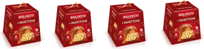 Produktbild von 4x Balocco Il Panettone Weihnachts kuchen mit Rosinen und kandierten Früchten 750g Natürlich gesäuertes gebackenes Süßwarenprodukt