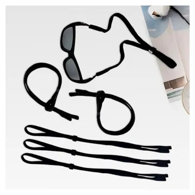Produktbild von 6 Stück Schwarze Brillenschnüre, Nylon-Brillenschnüre, Verstellbare Brillenschnüre, Sportbrillenschnüre, Rutschfeste Brillenschnüre, Geeignet für Brillen, Sonnenbrillen, Lesebrillen