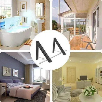 Produktbild von Aluminium Wandkledingrek 2-teilig, stang und Haken, für Schlafzimmer, Badezimmer, Balkon, innen und außen, schwarz