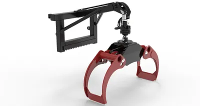 Produktbild von Joma-Tech Euro-Anbaurahmen mit Forstgreifer OG24, Pendelgelenk und Rotator - [ FHR 3.000L 3t Bolzenrotator  ]