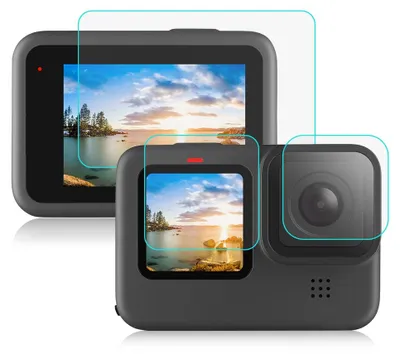 Image de Pour GoPro HERO 9 Black : protection d'objectif + film de protection en verre pour écran LCD