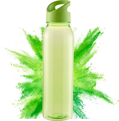 Produktbild von Trinkflasche Active 'Wave' - Wasserflasche mit 650 ml - robuste Trinkflasche für Kinder & Erwachsene - transparent-lime/lime