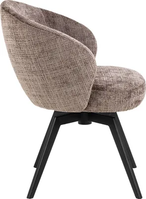 Image de Darlene chaise de salle à manger avec accoudoirs chenille marron.