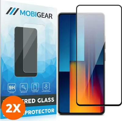Produktbild von Mobigear Premium 4.99 POCO M6 Panzerglas Gehärtetes Glas Displayschutz - Hüllenfreundlich (2er Pack)