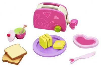 Image de Ensemble petit-dejeuner en bois - grille pain et accessoires - jeu imitation
