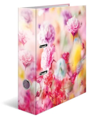Produktbild von HERMA Ordner A4 Rosa Blüten, 7 cm breit, Kinder Ringordner mit Pflanzen Motiv, bunter Aktenordner mit Innendruck für Jungen und Mädchen