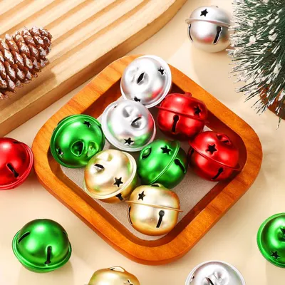 Metallglöckchen 4 cm, 24 Stück, Weihnachtsglöckchen, Bastelglöckchen