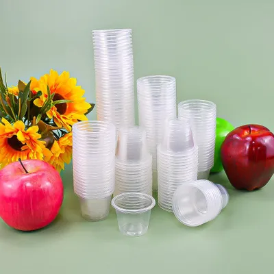 Productafbeelding van 200 stuks 4cl plastic shotglazen - transparante drinkbekers