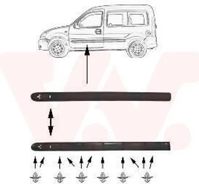 Produktbild von VAN WEZEL Zierleiste für die Tür Vorne Links Leiste für RENAULT KANGOO (KC0/1) 4310427