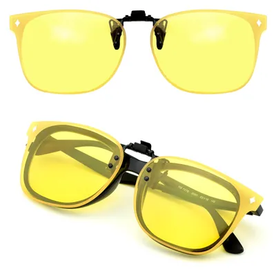Produktbild von CREYESTAL Polarisiert Nachtfahrbrille Clip für Brillenträger, Überzieh Nachtsich