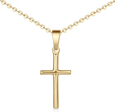 Produktbild von MATERIA by Matthias Wagner Kreuz Anhänger Gold für Damen Silber 925 vergoldet mit Box KA-305-Gold