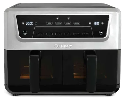 Produktbild von Cuisinart AFD10XSSE, Heißluftfritteuse, 10,4 l, Doppel, Schwarz, Silber, Berührung, Eigenständig