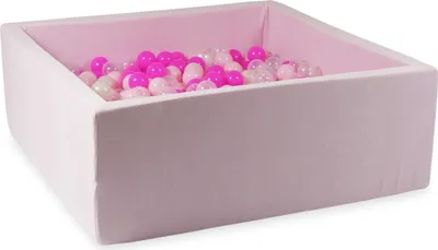 Obrázok produktu pre Sušiak 110x110x40 Velvet Soft Light Pink so 600 guľôčkami: priehľadný, opálový, svetloružový, ružový