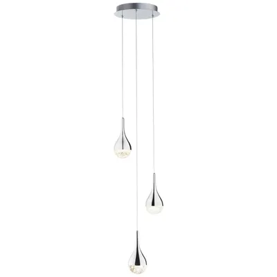 Produktbild von BRILLIANT Pendelleuchte Frizzante | elegante Hängeleuchte | 3-flammig | Metall/Glas | chrom | höhenverstellbar | dimmbar | 16 W