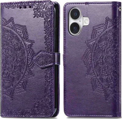 Produktbild von imoshion Mandala Klapphülle iPhone 16 - Violett
