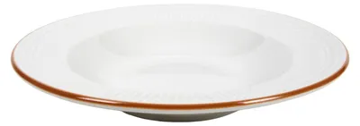 Produktbild von Suppenteller - Ø 22 cm - Karamell - Weiß - Porzellan - mit Rillenoptik