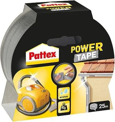 Produktbild von Band Pattex® Power Tape, klebend, 50 mm, L-25 m, silber
